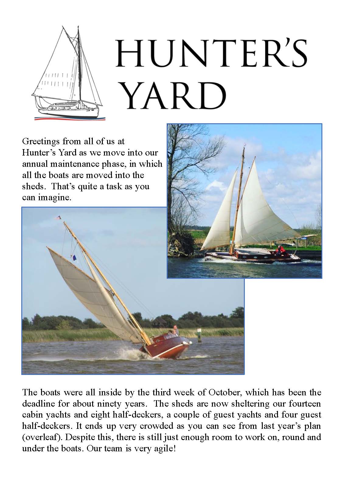 Hunter's Yard newsletter Autumn 2023 - Issue 1